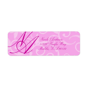 Étiquettes de adresse de retour - monogramme Girl
