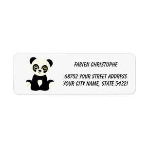 Étiquettes de adresse de retour. Panda