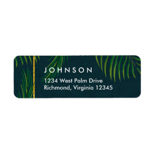Étiquettes de adresse de retour tropicaux élégants