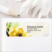 Étiquettes de adresse de rose jaune (En situation)