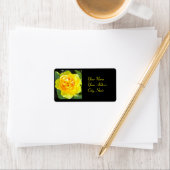 Étiquettes de adresse de rose jaune (En situation)