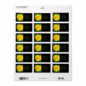 Étiquettes de adresse de rose jaune (Feuille entière)