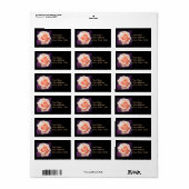 Étiquettes de adresse de Rose Peach (Feuille entière)