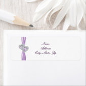 Étiquettes de adresse de ruban de Lavande de Coeur (En situation)