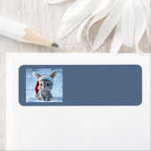 Étiquettes de adresse de Santa Hat Bunny (En situation)