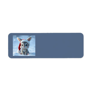Étiquettes de adresse de Santa Hat Bunny