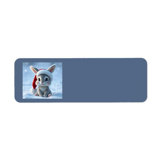 Étiquettes de adresse de Santa Hat Bunny (Devant)