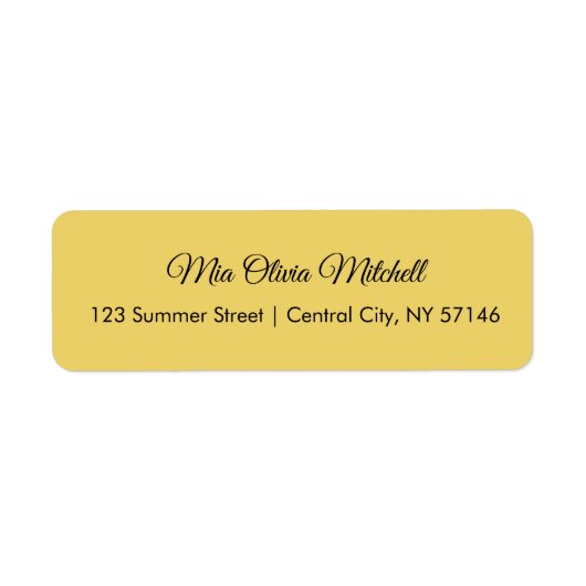 Étiquettes de adresse de script Jaune tendre coule (Devant)