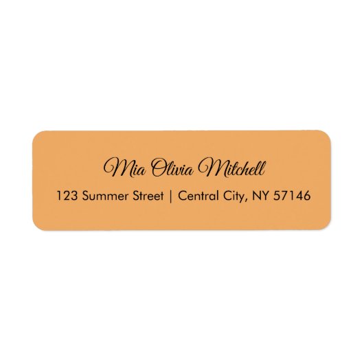 Étiquettes de adresse de script orange doux couleu (Devant)