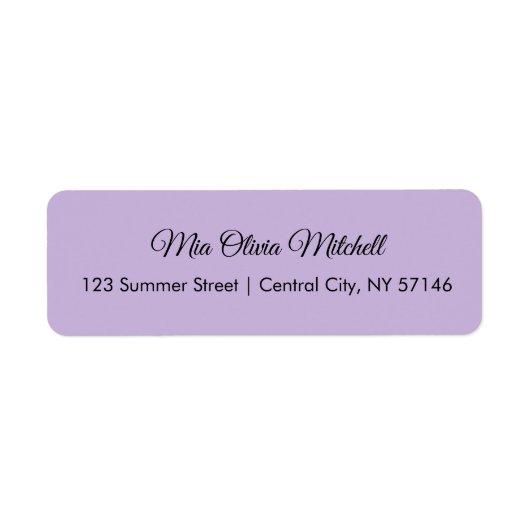 Étiquettes de adresse de script violet doux couleu (Devant)