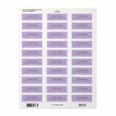 Étiquettes de adresse de script violet doux couleu (Feuille entière)