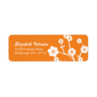 Étiquettes de adresse de silhouette en fleurs de c