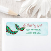 Étiquettes de adresse de sirènes, Noël, Anniversai (En situation)