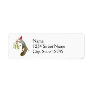 Étiquettes de adresse de Squirrel Mistletoe
