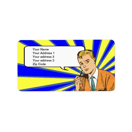 Étiquettes de adresse de style comique rétro perso (Devant)