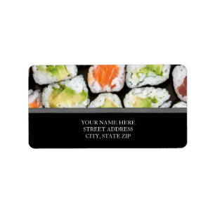 Étiquettes de adresse de sushi