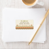 Étiquettes de adresse de Thanksgiving Chevron (En situation)