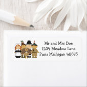 Étiquettes de adresse de Thanksgiving/Pèlerins et  (En situation)