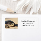 Étiquettes de adresse de tortues de mer hawaïennes (En situation)