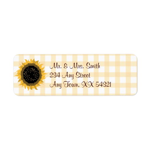 Étiquettes de adresse de tournesol - Petits (Devant)