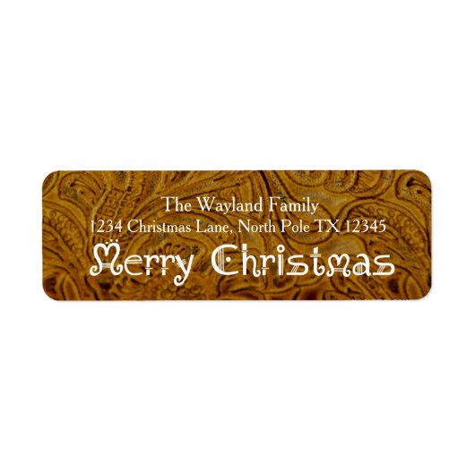 Étiquettes de adresse de vacances en cuir Cowboy (Devant)