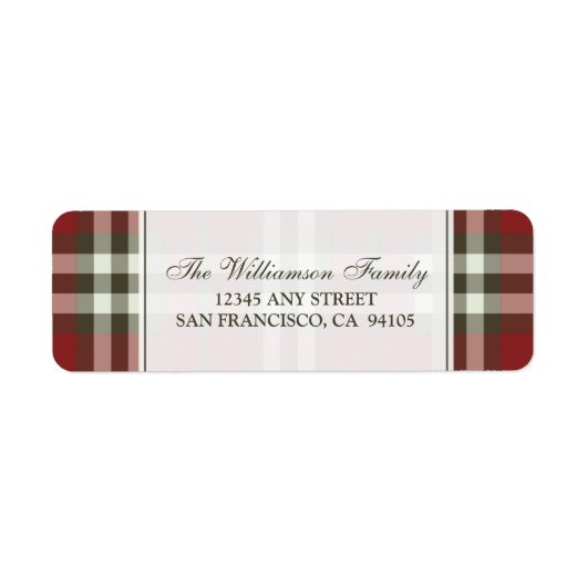 Étiquettes de adresse de vacances en hiver (rouge) (Devant)