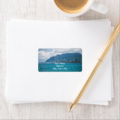 Étiquettes de adresse de vacances pittoresque Beac (En situation)