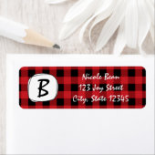 Étiquettes de adresse de vacances Red Plaid Rustic (En situation)