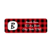 Étiquettes de adresse de vacances Red Plaid Rustic (Devant)