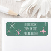 Étiquettes de adresse de vacances rétro (En situation)