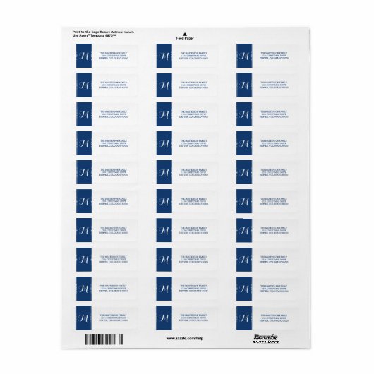 Étiquettes de adresse de vacances tout simplement  (Feuille entière)