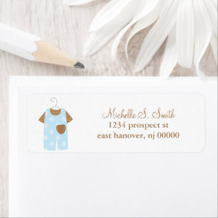 Étiquettes de adresse de vêtements de bébé bleu