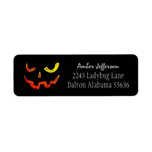 Étiquettes de adresse de visage brillant d'Hallowe (Devant)
