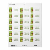 Étiquettes de adresse des arbres rétro (Feuille entière)