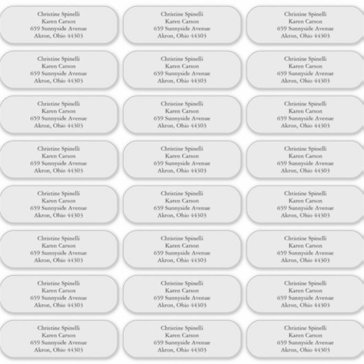 Étiquettes de adresse des coins arrondis standard  (Devant)