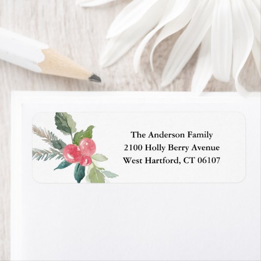 Étiquettes de adresse des forêts de vacances (En situation)