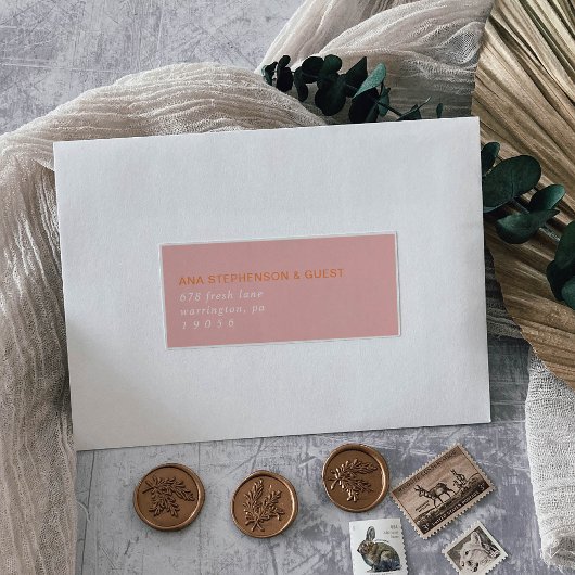 Étiquettes de adresse d'été rétro rose et orange