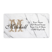 Étiquettes de adresse d'expédition de Marbres blan (Devant)