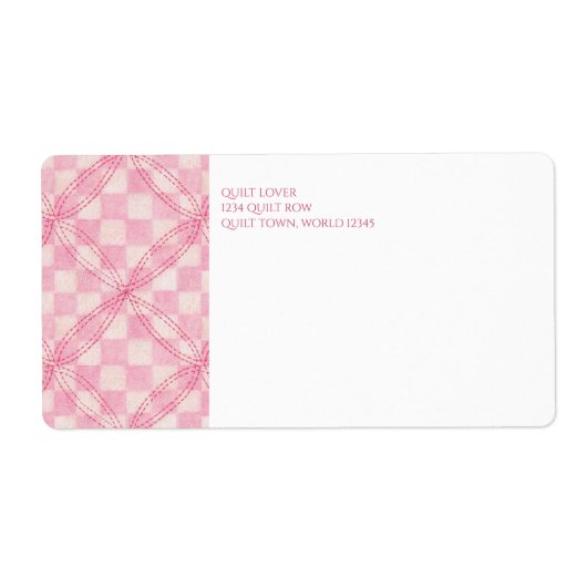 Étiquettes de adresse d'expédition PINK CHECK QUIL (Devant)
