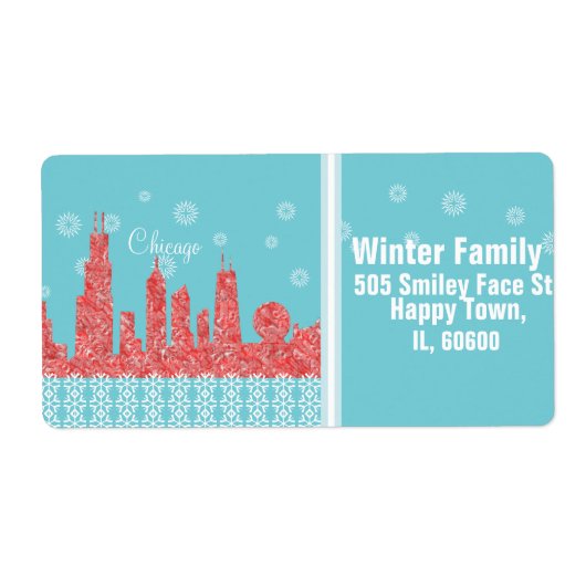 Étiquettes de adresse d'expédition vers Chicago Sk (Devant)