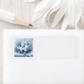 Étiquettes de adresse d'hiver bleu (En situation)