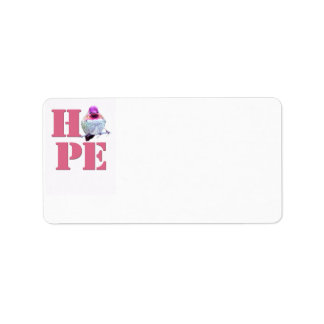 Étiquettes de adresse d'HOPE de colibris roses