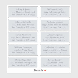 Étiquettes de adresse d'hôtes Mariages bleus perso