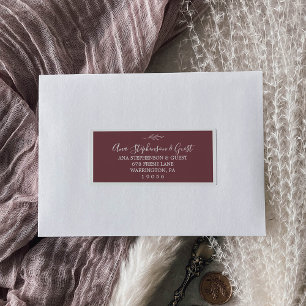 Étiquettes de adresse d'hôtes Mariages de la feuil
