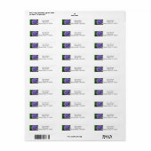 Étiquettes de adresse d'Hydrangea violet (Feuille entière)