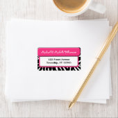 Étiquettes de adresse d'impression Chic Rose Zebra (En situation)