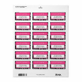 Étiquettes de adresse d'impression Chic Rose Zebra (Feuille entière)