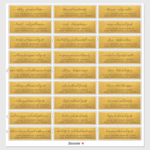 Étiquettes de adresse d'invités Gold Mariage perso