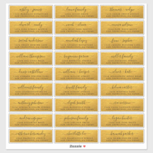 Étiquettes de adresse d'invités Gold Mariage perso