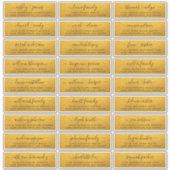 Étiquettes de adresse d'invités Gold Mariage perso (Devant)